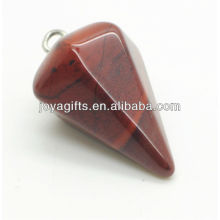 Pendentif en pierre gemme en pierre rouge à 6 côtés en forme de cône